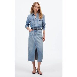 Madewell Denim Midi Shirtdress in Altoona Wash Women's Size 10 New With Tags!